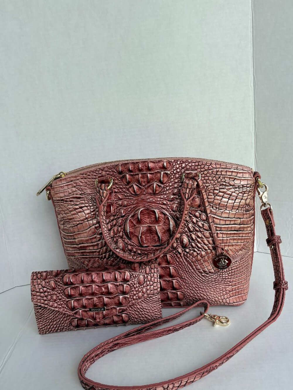 Brahmin Duxbury Satchel and Veronica Wallet Set - Dusty Pink Melbourne